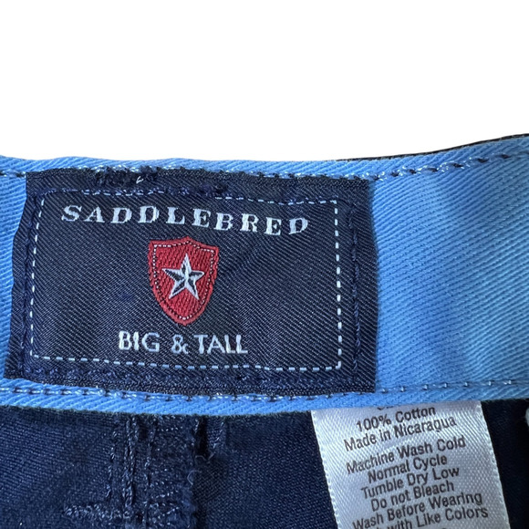 Saddlebred Mens 10" Pleated Chino Shorts Size 52 Harbor Navy Cell Pocket NWT - Picture 4 of 8